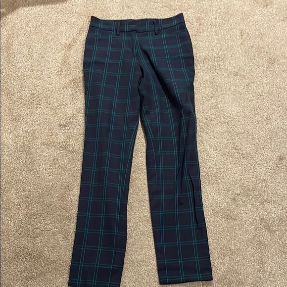 41 Hawthorn Blue and Green Dress Pants Tailored Plaid Design - Picture 1 of 6